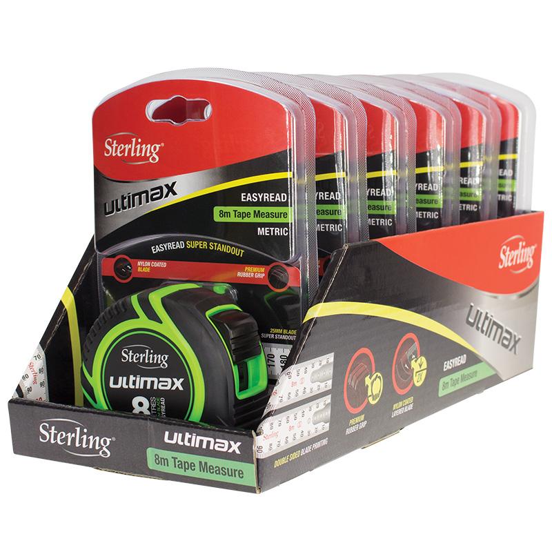 Advent Vice Versa 8m X 25mm Metric Tape Measure Dual Printed Blade Atm4 8025vv